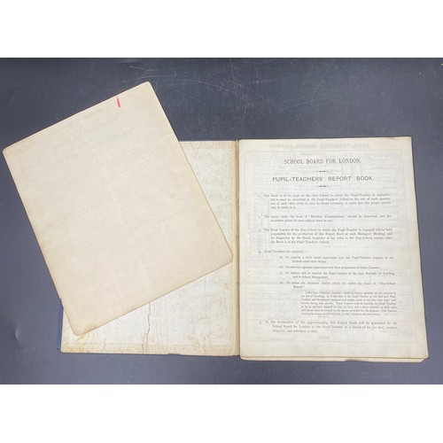 1058 - An 1889 completed Pupil-Teacher's report book (School Board for London) belonging to James Arthur Ba... 