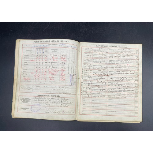 1058 - An 1889 completed Pupil-Teacher's report book (School Board for London) belonging to James Arthur Ba... 