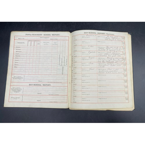 1058 - An 1889 completed Pupil-Teacher's report book (School Board for London) belonging to James Arthur Ba... 