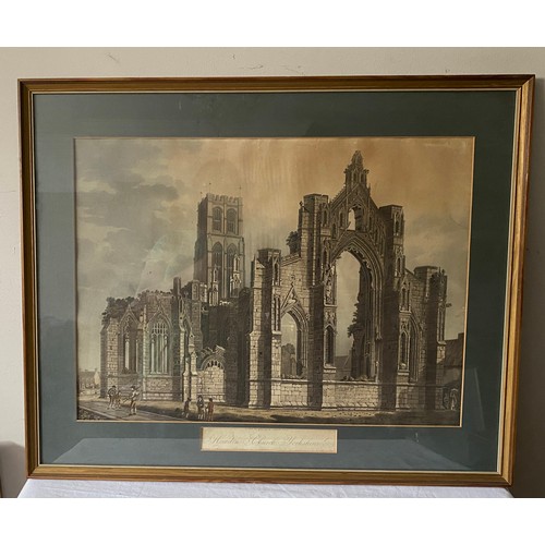 1311 - An engraving of Howden Church, Yorkshire drawn July 1813 by T. Espin F.S.A. Framed and glazed.  Engr... 