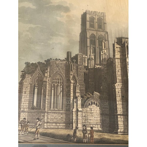 1311 - An engraving of Howden Church, Yorkshire drawn July 1813 by T. Espin F.S.A. Framed and glazed.  Engr... 