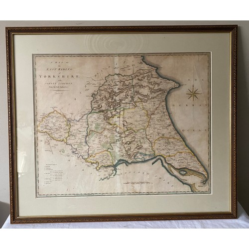 1276 - J. Cary : 'A Map of East Riding of Yorkshire with Ainsty Liberty From the Best Authorities'. framed ... 