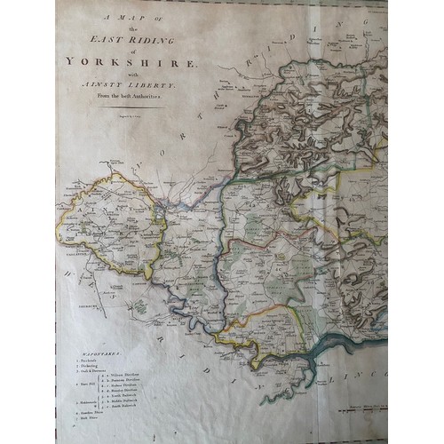 1276 - J. Cary : 'A Map of East Riding of Yorkshire with Ainsty Liberty From the Best Authorities'. framed ... 