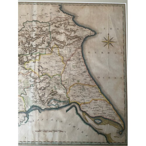 1276 - J. Cary : 'A Map of East Riding of Yorkshire with Ainsty Liberty From the Best Authorities'. framed ... 