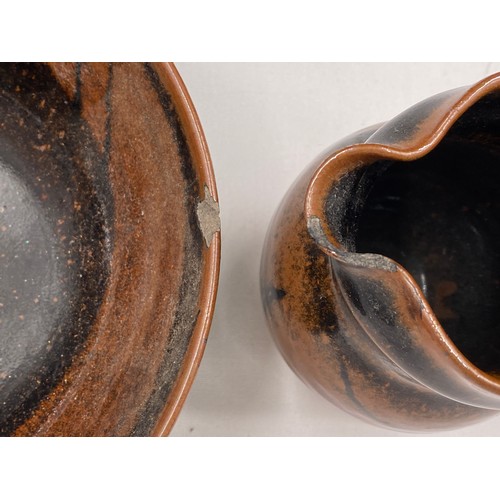 372 - David Lloyd Jones (1928-1994) to include 2 bowls 20.5 cm d, small twin handled bowl 14.5cm d and a j... 