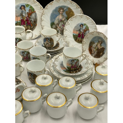 384 - Royal Worcester lidded dessert pots x 8 together with Bavarian part tea service to include plates, s... 