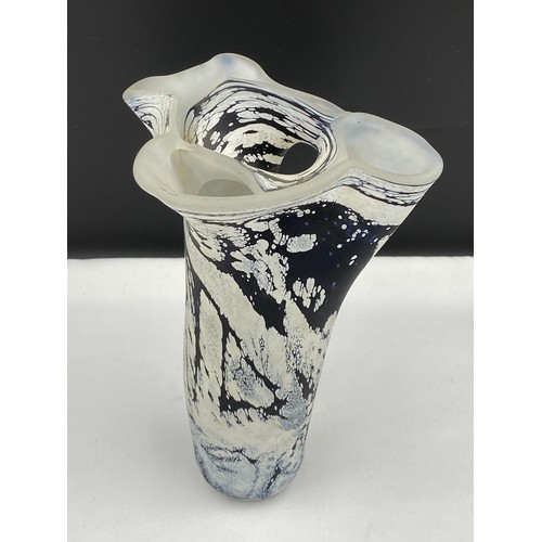 490 - Peter Layton (b.1937) - A contemporary studio vase decorated in the Glacier pattern with a streaked ... 