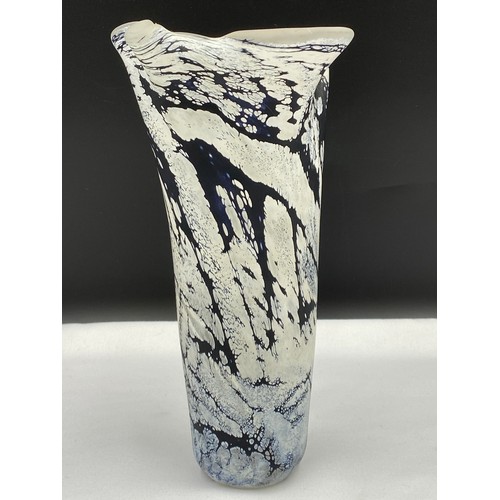 490 - Peter Layton (b.1937) - A contemporary studio vase decorated in the Glacier pattern with a streaked ... 