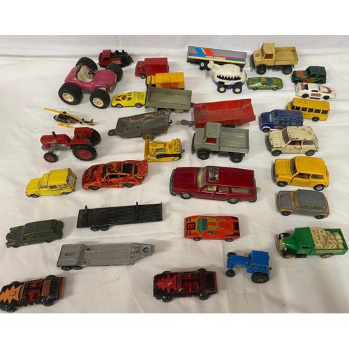 973 - A collection of diecast toys to include Dinky trailer, Matchbox Super Kings trailer, Corgi British L... 