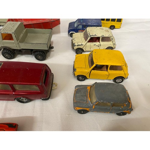 973 - A collection of diecast toys to include Dinky trailer, Matchbox Super Kings trailer, Corgi British L... 