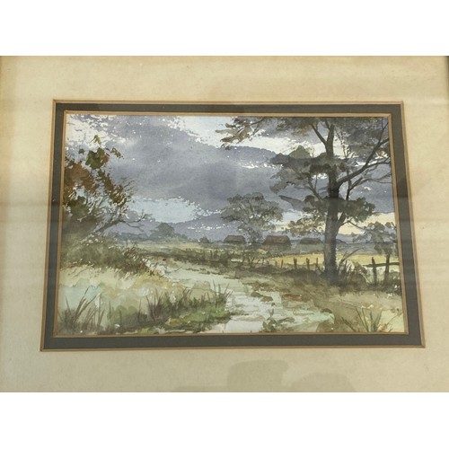 1304 - Bill Makinson oil on canvas signed L.L. Cotswolds scene. Picture size 44.5 x 60cm and 2 smaller oil ... 