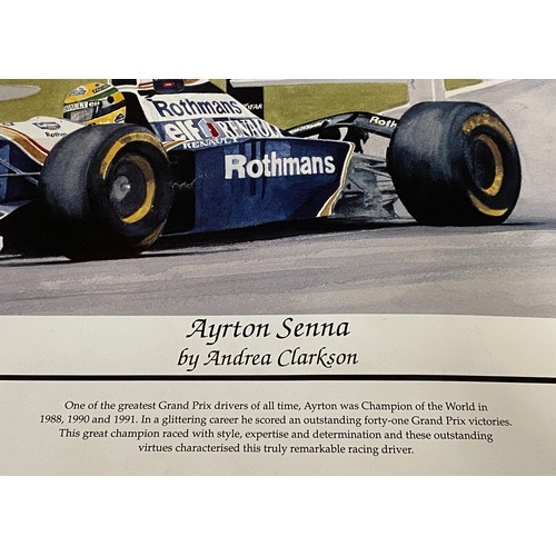 1114 - Ayrton Senna a limited edition print 11/1000 of one of the greatest Grand Prix racing drivers of all... 
