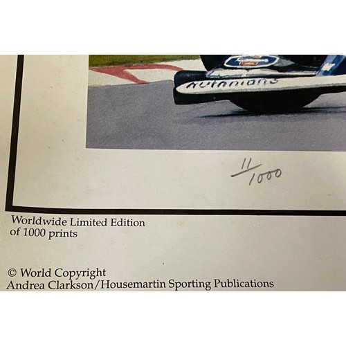 1114 - Ayrton Senna a limited edition print 11/1000 of one of the greatest Grand Prix racing drivers of all... 