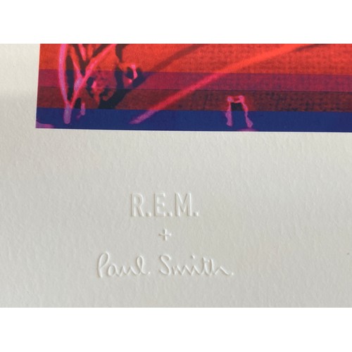 1116 - Two limited edition prints of R.E.M. Automatic for the People, blue print is 131/300, red print 99/3... 
