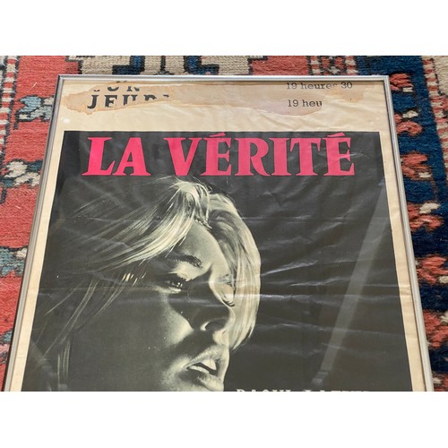 1117 - La Vérité original film advertising poster depicting Brigitte Bardot in chrome coloured frame. (1960... 