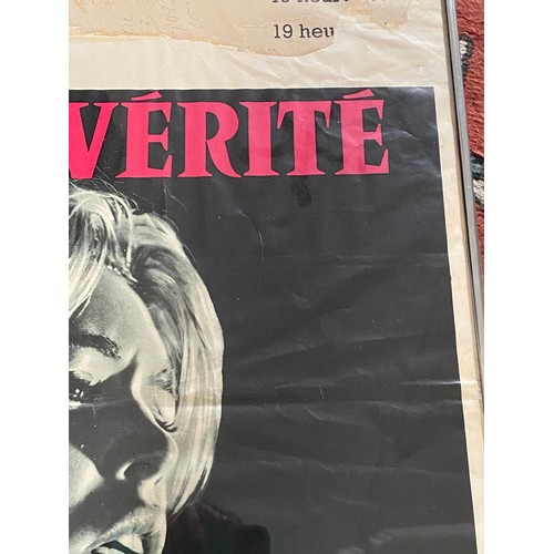 1117 - La Vérité original film advertising poster depicting Brigitte Bardot in chrome coloured frame. (1960... 