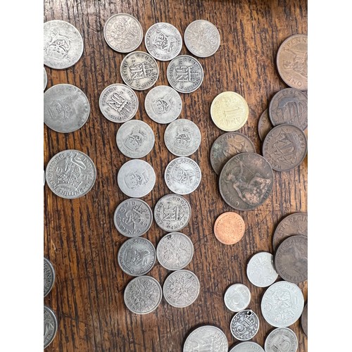 662 - A collection of mostly One Shilling and Sixpence coins dating before 1947 and other coins and Reichs... 