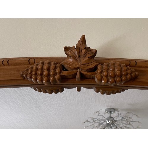 1151 - Pine over mantle mirror. 69 h x 113cm w.