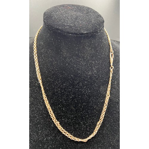 616 - A 9ct gold chain necklace in 2 rows, 50cm l approx. 13.1gm.