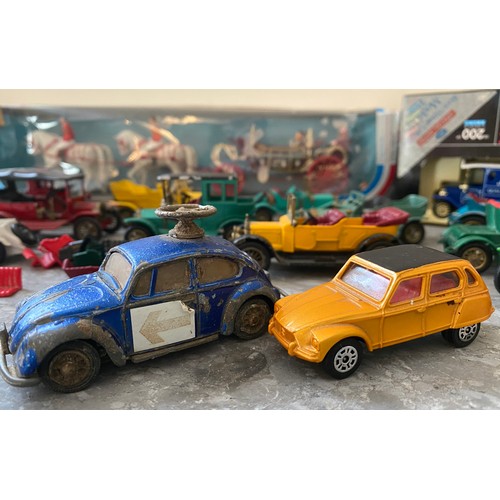 983 - A selection of various toy cars etc to include Corgi VW 1300 Saloon, Junior Corgi Citroen Dyane, a b... 