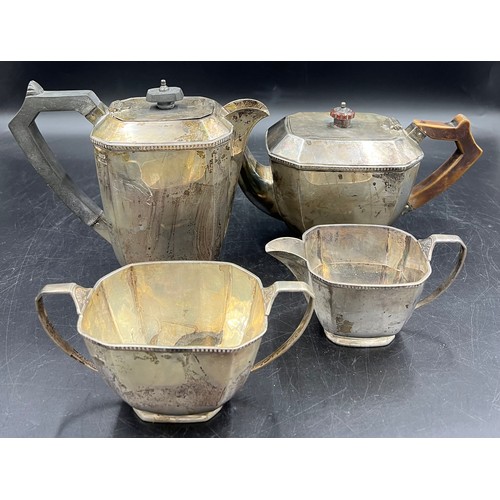 794 - Four piece silver tea service Sheffield 1944, maker Stower and Wragg Ltd. 1600gm total weight.