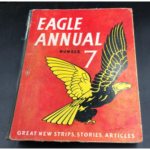 951 - Five children's books to include Eagle Annuals 7 and 8, Treasure Island, OKAY Adventure Annual and L... 