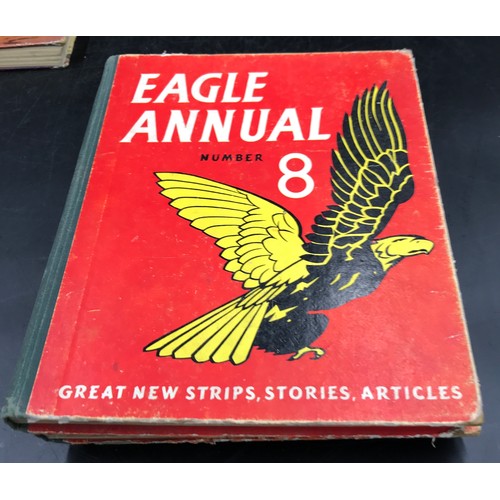 951 - Five children's books to include Eagle Annuals 7 and 8, Treasure Island, OKAY Adventure Annual and L... 