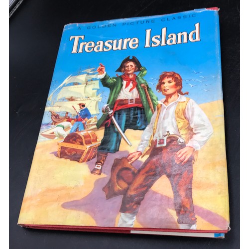 951 - Five children's books to include Eagle Annuals 7 and 8, Treasure Island, OKAY Adventure Annual and L... 