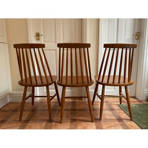 76 - Three mid century chairs. 80 h x 42cm to seat, 40 cm at widest.