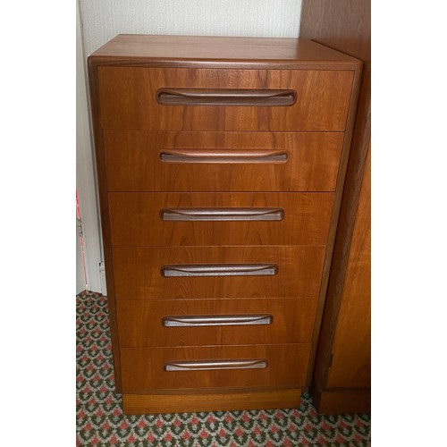 79 - G Plan teak chest of 6 drawers. 103 h x 55 w x 44cm d.