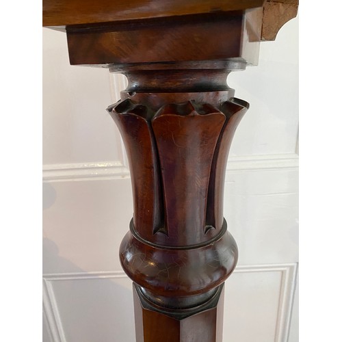 88 - A good quality mahogany torchère. 126 h x 26cm square at top.