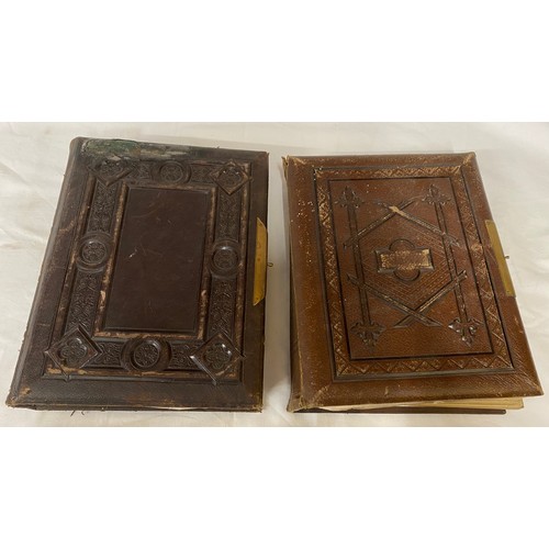 1061 - Two Victorian family photograph albums one with some coloured pages both with photographs of people ... 