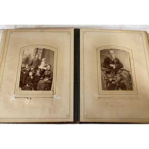 1061 - Two Victorian family photograph albums one with some coloured pages both with photographs of people ... 