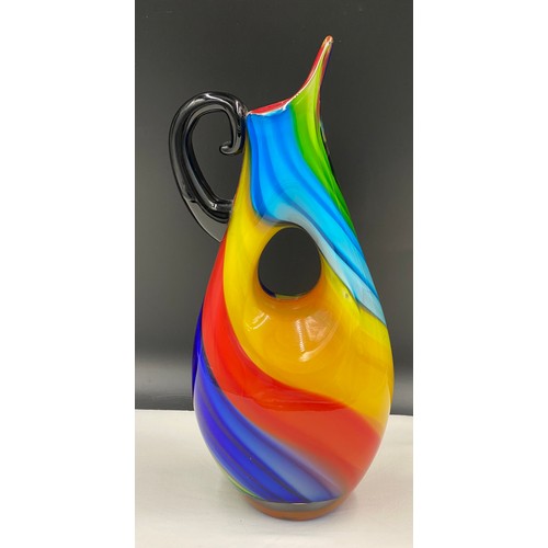 506 - Murano multi coloured glass vase measuring 36cm h.