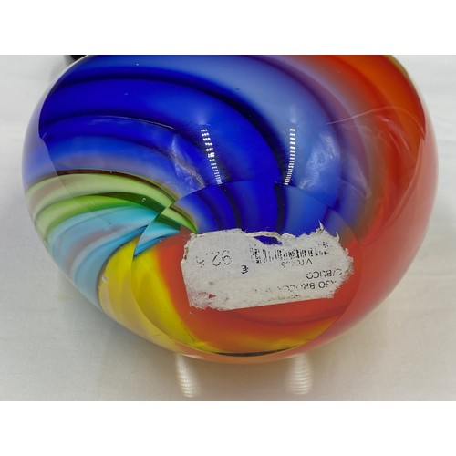 506 - Murano multi coloured glass vase measuring 36cm h.