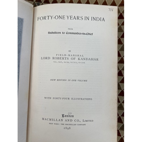 956 - Forty-One Years in India by Lord Roberts, giving in July 1900 to P Brooks as an English prize at Nor... 