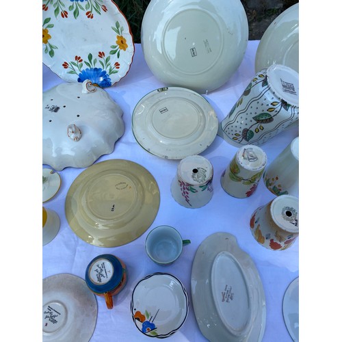 222 - Mostly hand painted ceramics to include Foley Art two handled cup and saucer, a Charlesque by John G... 