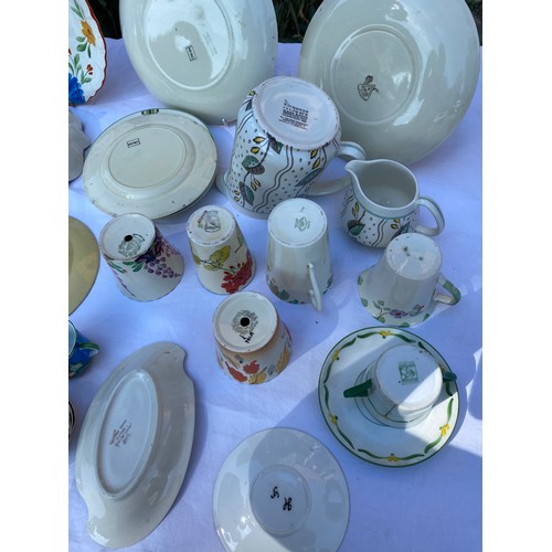 222 - Mostly hand painted ceramics to include Foley Art two handled cup and saucer, a Charlesque by John G... 