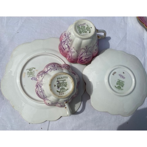 227 - The Foley China Wileman & Co part tea service to include cake plate 22cm d, 6 cups and saucers, 6 pl... 