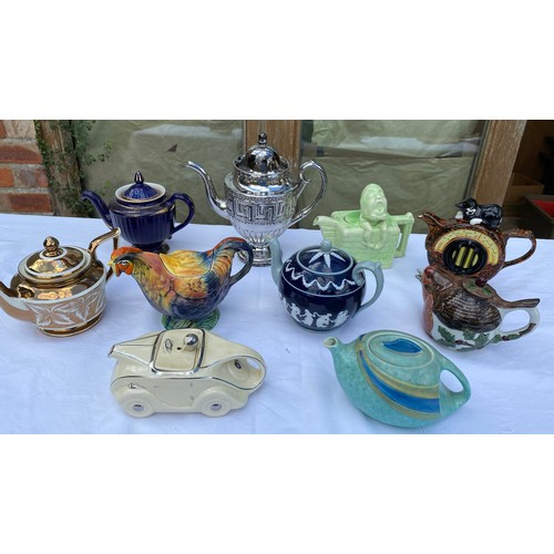 234 - A selection of teapots to include Copeland late Spode reg no. 180288, impressed marks, George Blews ... 