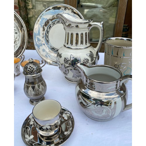 237 - Gray's lustre ware to include 4 x plates, 26.5cm d largest, a pair of jugs 24cm h, 4 x other jugs, l... 