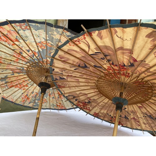 706 - Six various fabric parasols.