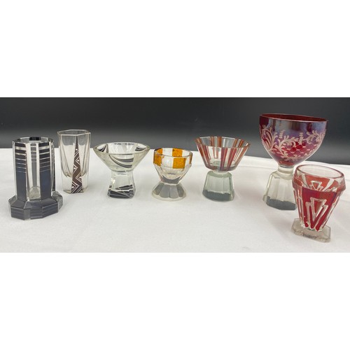 515 - A selection of liqueur glasses to include a set of six, some Art Deco and others. Tallest 10cm, smal... 