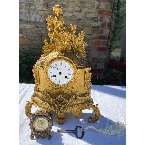 1025 - Two 19thC French mantle clocks to include Jacobs and Lucas, jewellers to the Queen 35cm h.