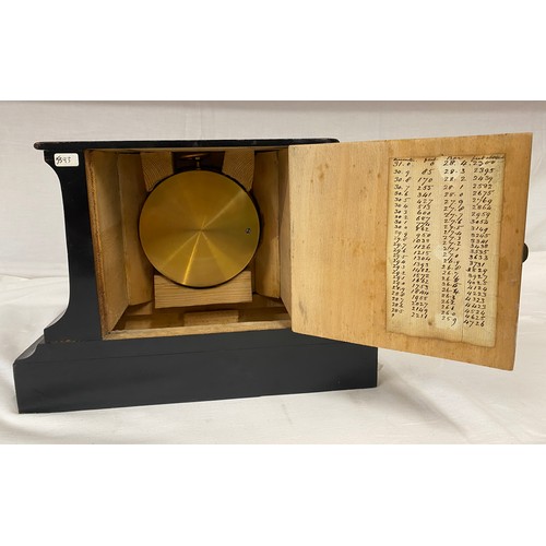 1016 - An Adie & Son, Edinburgh aneroid barometer in a faux marble wooden case width 29cm height 21cm depth... 