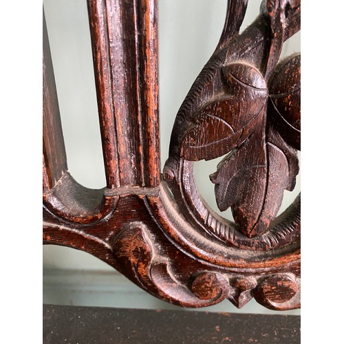 49 - Two late 19thC carved oak side chairs. Ht 115cm.