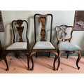 Three various 19thC ebony and gilt chairs. Small ornate chair marked T.R.