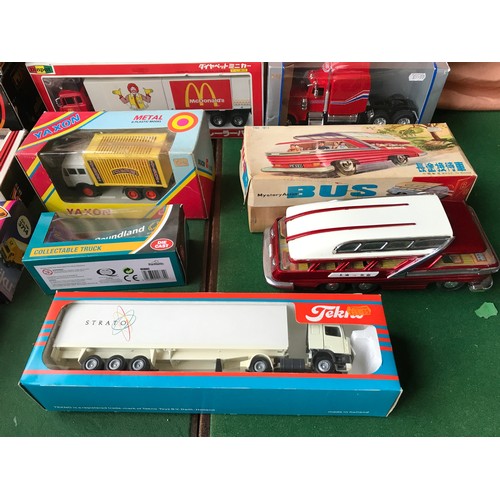 991 - Mixed selection of diecast model trucks, various makes, Solido Dunlop Tyres truck French and English... 