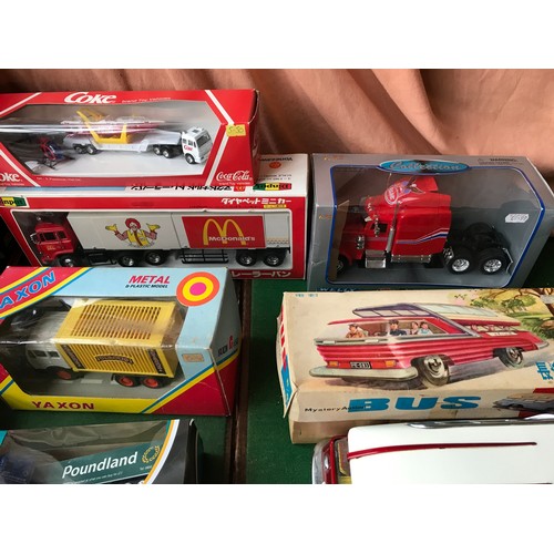 991 - Mixed selection of diecast model trucks, various makes, Solido Dunlop Tyres truck French and English... 