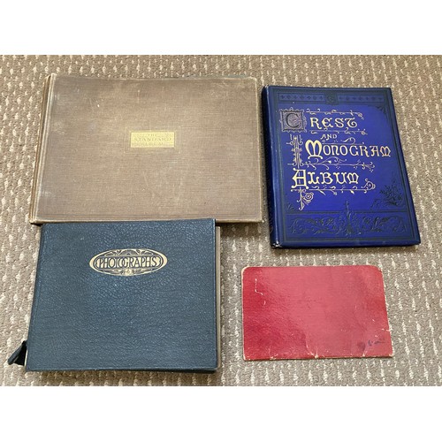 1067 - A Crest and Monogram album 1894 belonging to Frederick Jackson together with two photograph albums c... 